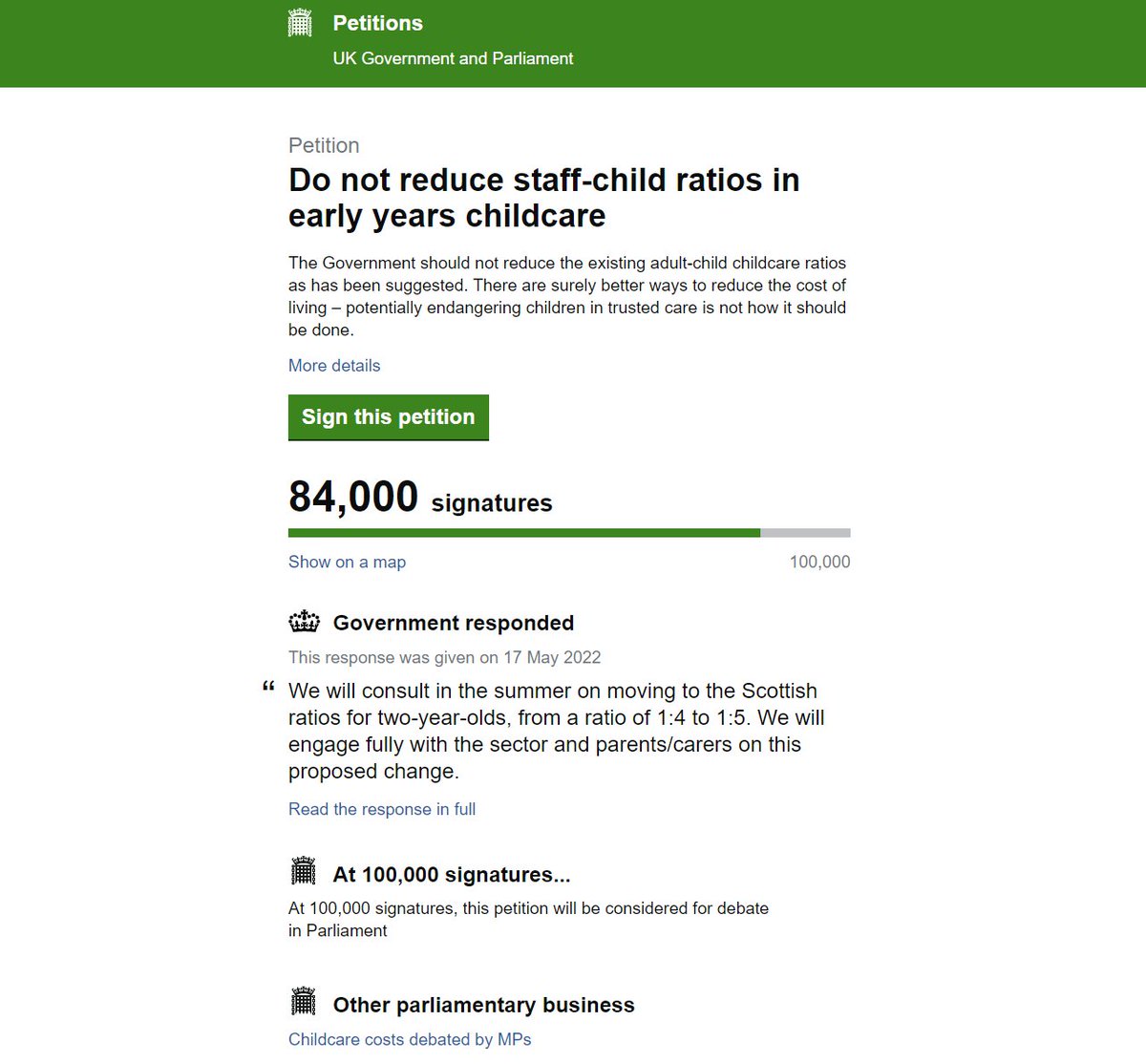 TOSFoundationUK's tweet photo. 👏 84,000 signatures against #eyrs ratio changes proposed by this government.
A powerful voice against the government putting children at greater risk.
https://t.co/tFB0qvUcjW https://t.co/Vfm59ghRIr