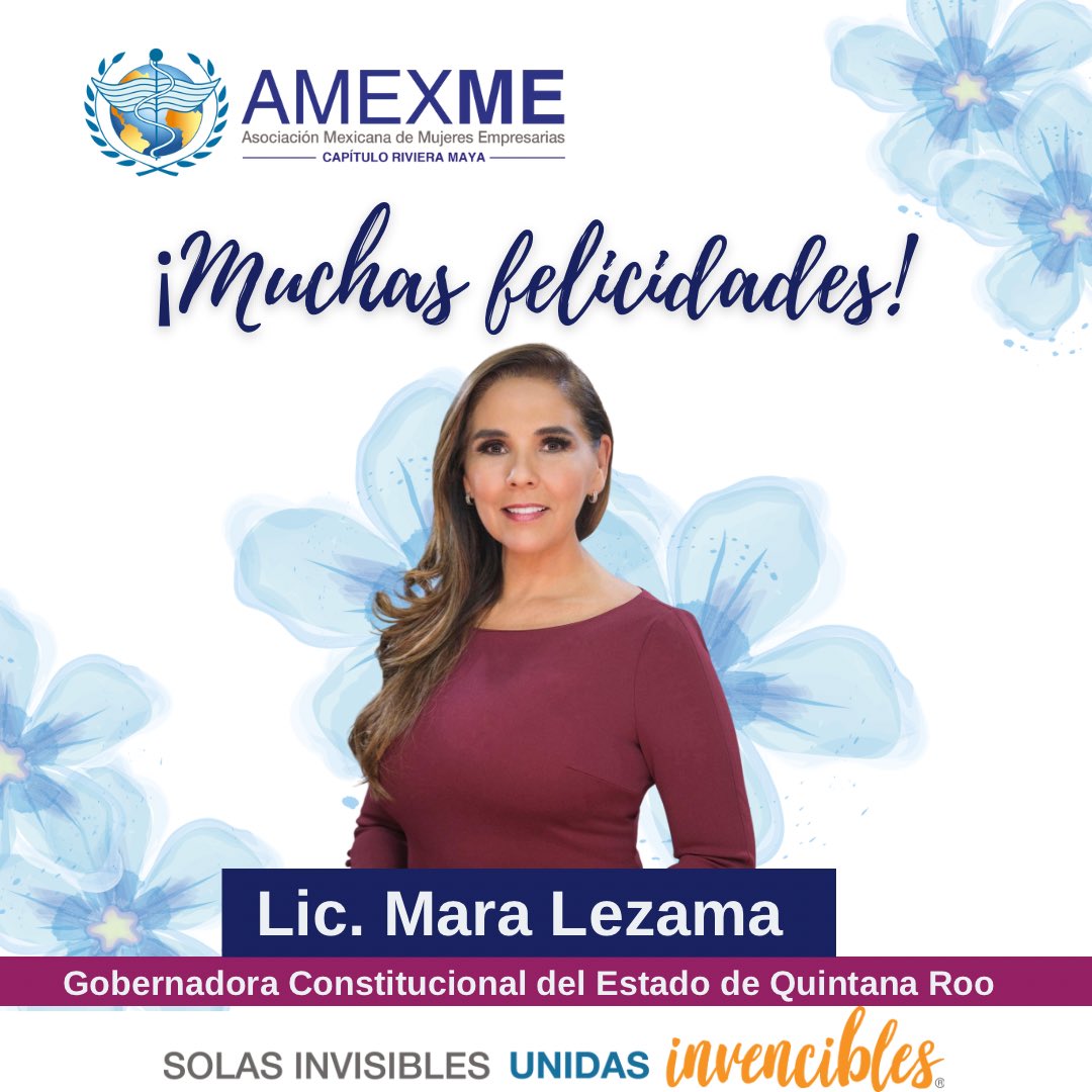 AmexmeRM's tweet photo. 🗞️Amexme Riviera Maya felicita a la Lic. Mara Lezama, Gobernadora Constitucional del Edo. de Quintana Roo. @MaraLezama 
#amexmerirvieramaya https://t.co/RrXWcpAmXS