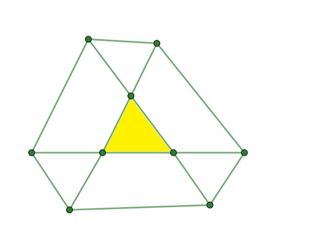 mathisstillfun's tweet photo. There is the yellow triangle with area 1. We extended each side of this triangle from both directions equally. What is the area of the new hexagon? 

A problem from Kangaroo of Mathematics 2009 https://t.co/DYSNTM3gK7