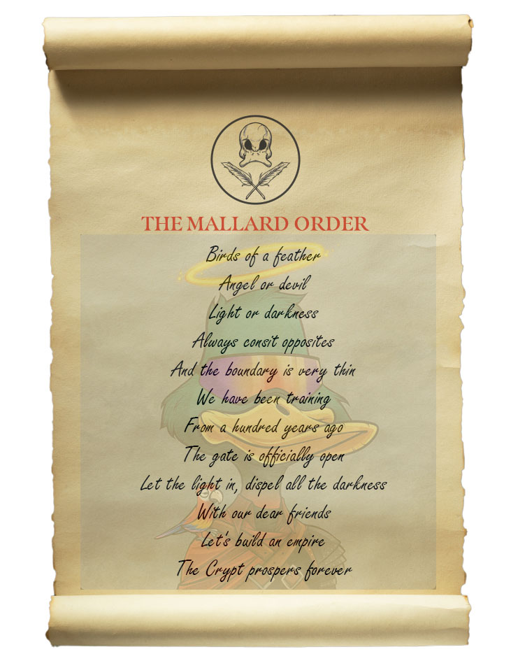 Just want to say: grateful to all of you, to <a href="/MallardOrder/">The Mallard Order</a> for bringing Mallard to us!

Trait: Halo
MrJ | Internship#2409
#MallardOrder #TMO #ChamberofReflection #CNFT #Cardano