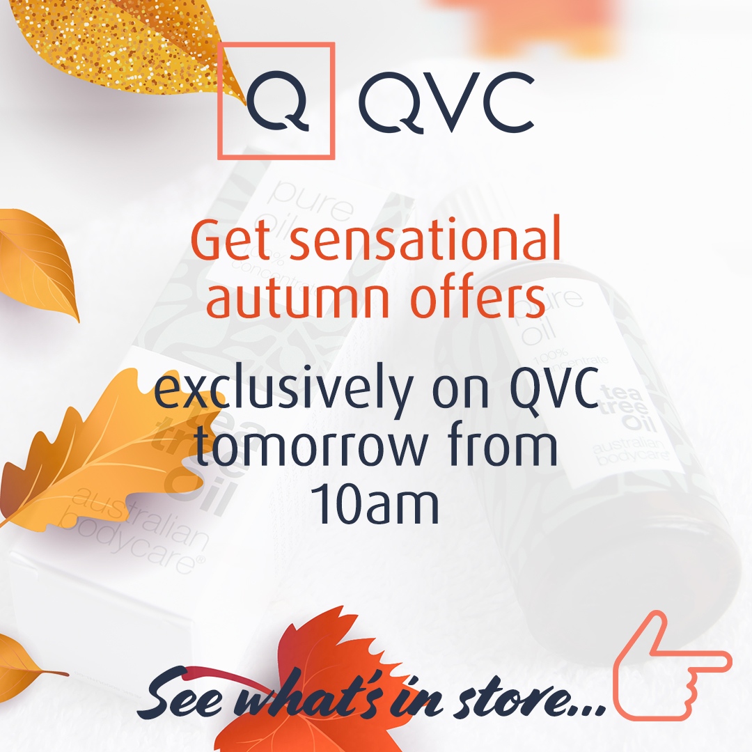 AustralianBodyC's tweet photo. 🍁GET THIS AMAZING OFFER ON QVC🍁 Tune into QVC tomorrow morning from 10am and grab our 6-piece skincare essentials collection at amazing value! Plus, as a special extra, our Tea Tree Oil infused spray will also be on offer too! 🌱#qvc #qvcuk #qvcbeauty #easypays #qvctsd #qvctsv https://t.co/7DHPvgESMI