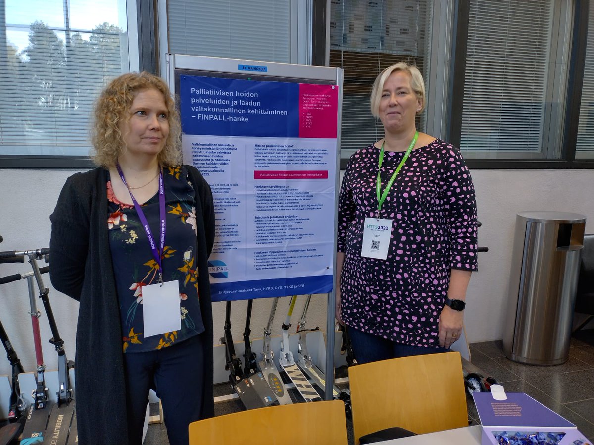 HokkaMinna's tweet photo. Nice two days in a national conference #HTTS2022 presenting research #palliativecare #education and telling about regional and national #palliativecare development projects @KajaaniAMK https://t.co/dHBnLEFERo