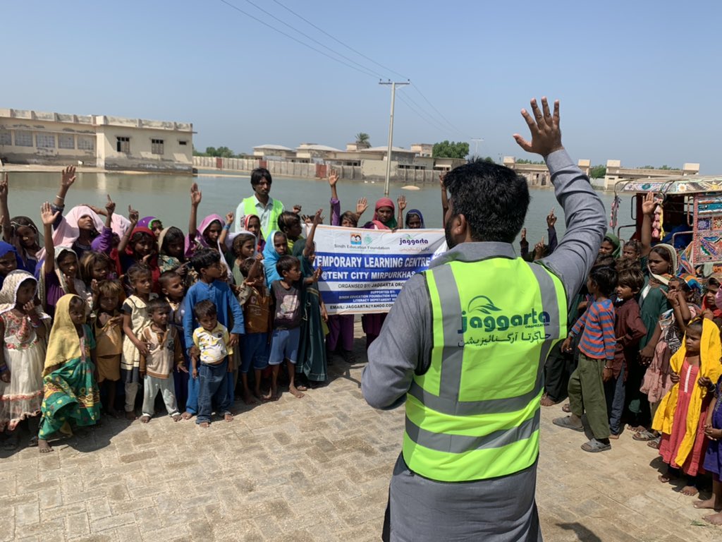 jaggarta's tweet photo. Interactive sport activities with Flood affected children at Jaggarta TLC Mirpurkhas, established by Jaggarta and SEF

@USAID @IOM_Pakistan @smendhro @UNICEFEducation @pdmasindhpk @Malala @JarwarHussain @kakakhail @NidaKirmani #LetMeLearn #AngelinaJoile https://t.co/zzYHvMPzRA