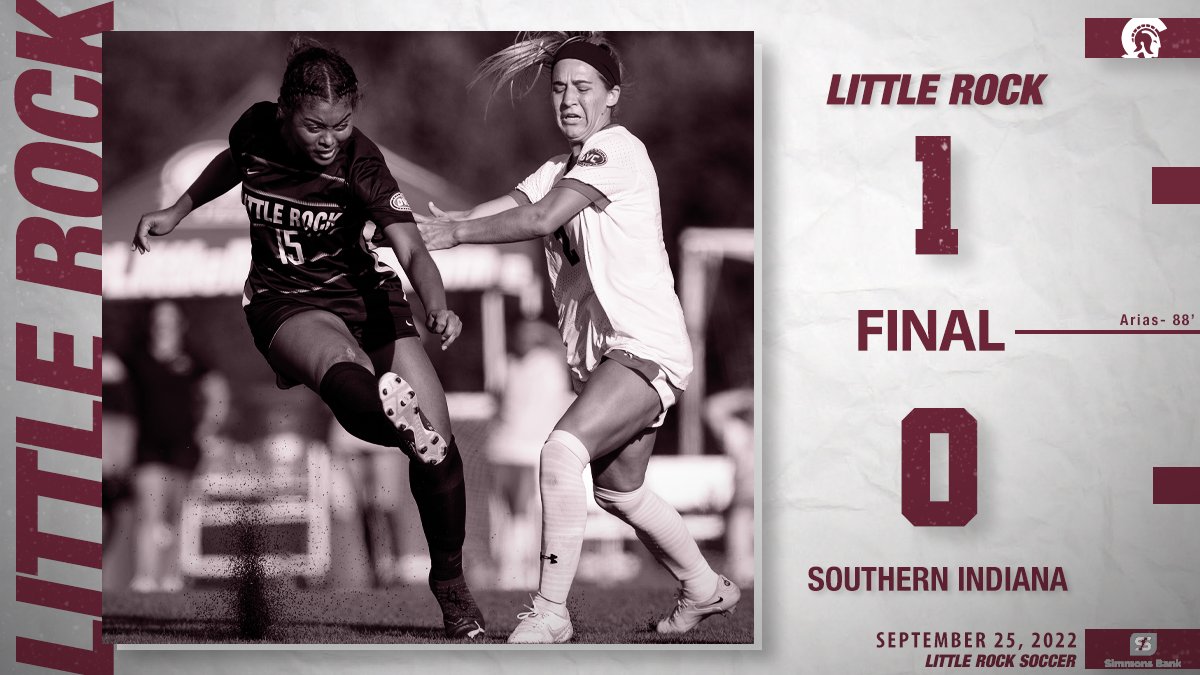 FINAL from Evansville

Trojans win their second straight OVC match via late game heroics!

#LittleRocksTeam ⚔️ | #OVCit