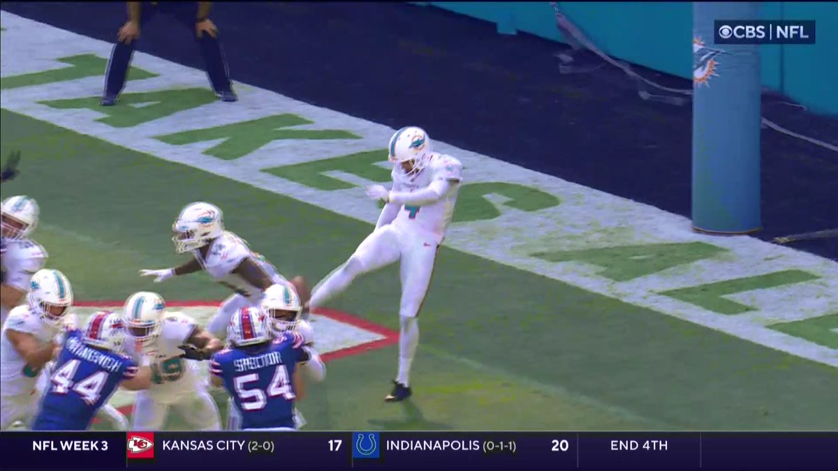 CBSSports's tweet photo. Dolphins punt was blocked by, well, ... yeah https://t.co/2tUj0HycA0