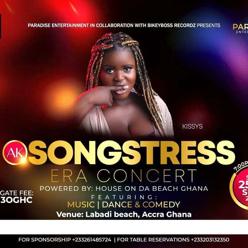 KissysGh's tweet photo. I will performing tonight at @AKSongstress 's #EraConcert at the Labadi Tonight. #Kissys https://t.co/BzknwzrP5A