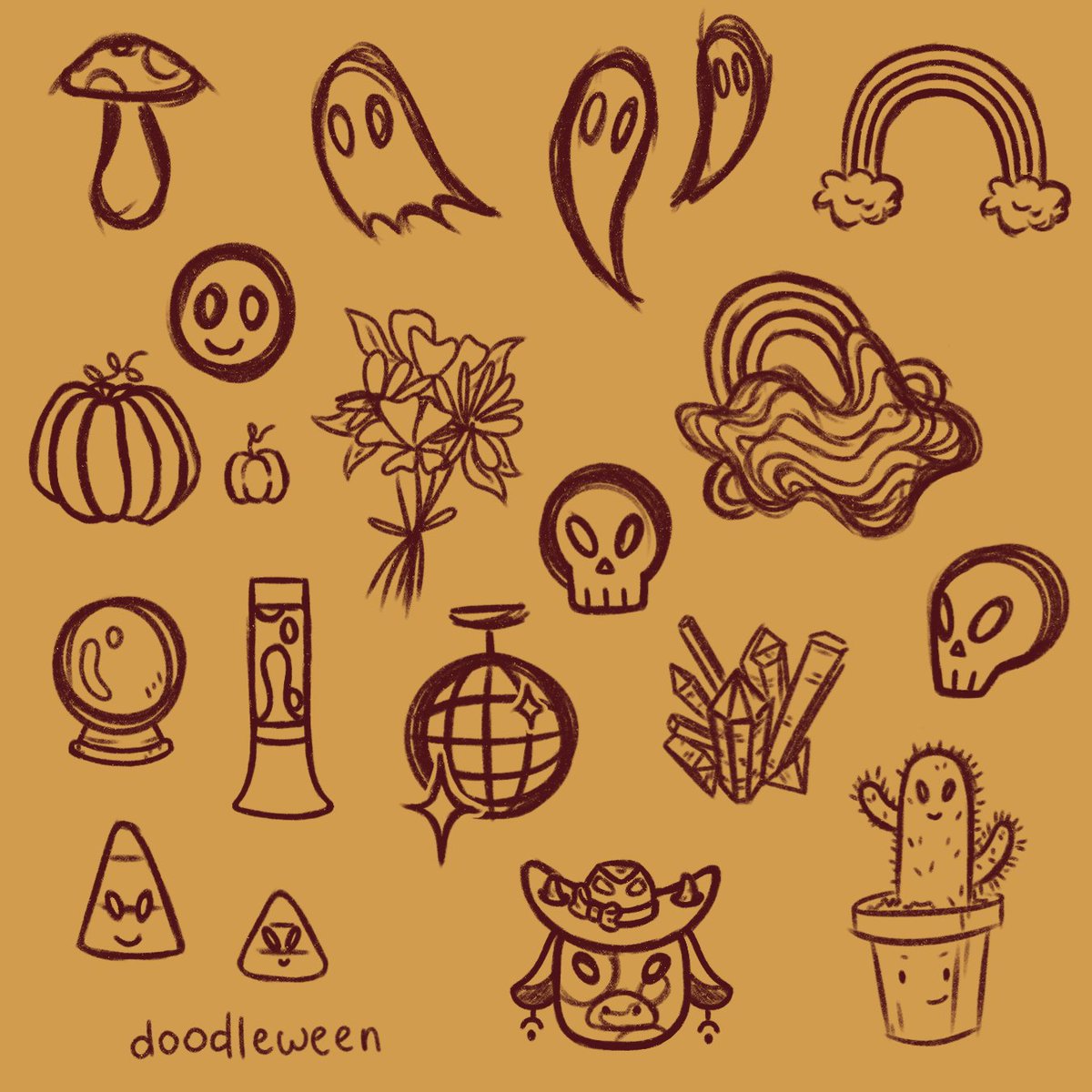 LTH_art's tweet photo. A bunch of lil doodles I made as prep for #inktober

#doodle #sketch #halloween #illustrator #spooky https://t.co/3fjc864eWi