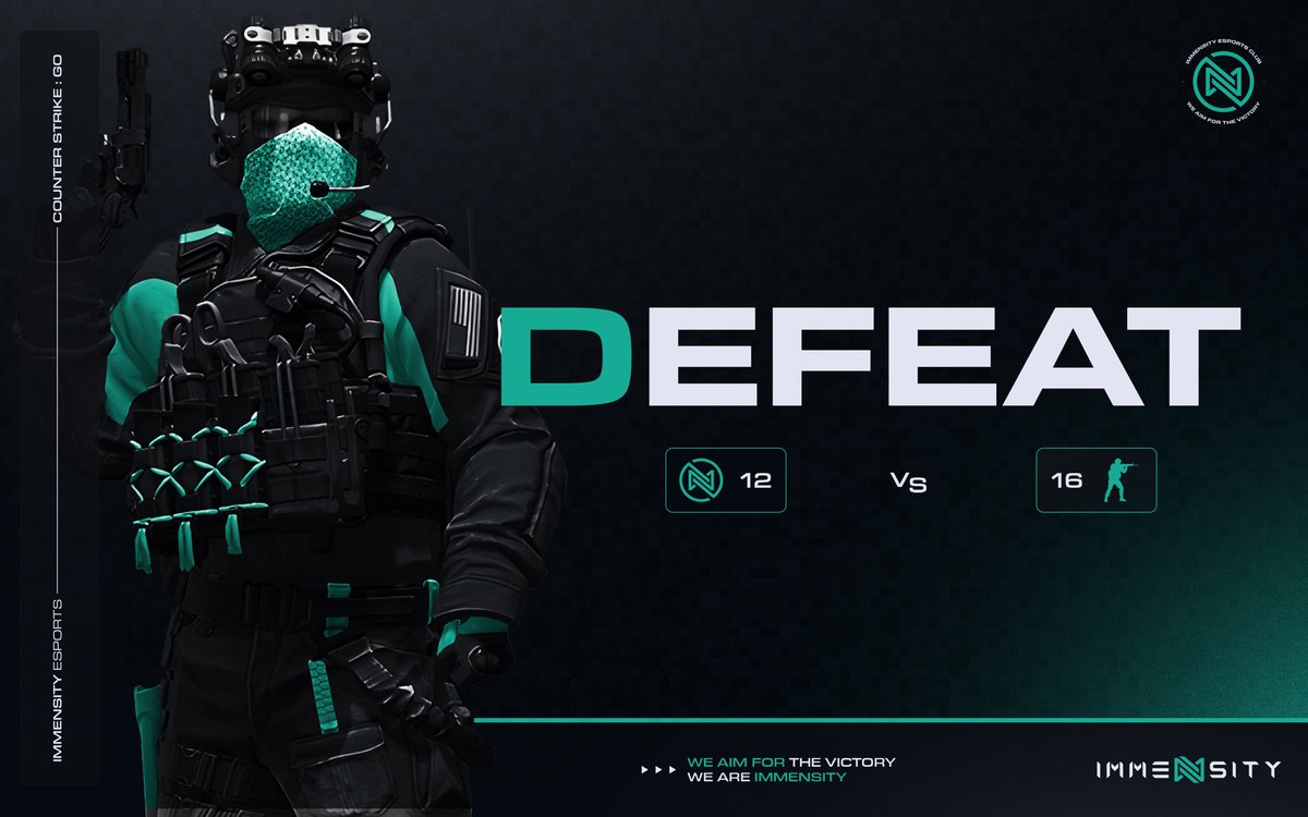 #CSGO | DEFEAT⚔️

We fall short against 2-Faced. 

GGWP. 

#WeAreImmensity