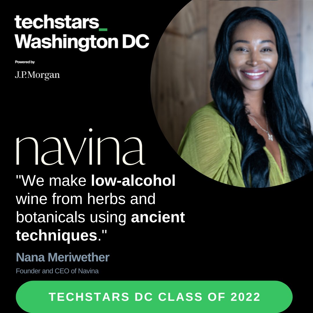 Meet the incredible founders that make up the #TechstarsDC Class of 2022. We are spotlighting one company per day for 12 weekdays and Friday was DAY 8! Meet <a href="/drinkNavina/">navina</a> founded by <a href="/NanaMeriwether/">Nana Meriwether</a>. 

<a href="/Techstars/">Techstars</a> <a href="/jpmorgan/">J.P. Morgan</a>