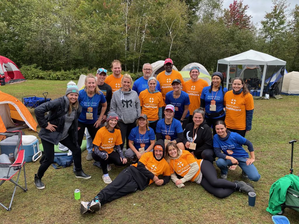HennepinHC's tweet photo. 🧡👟 This amazing group of current and former Hennepin Healthcare team members (+ friends and family) ran 480 miles @RagnarRelay Trail Wisconsin this weekend! #7000strong #runragnar 🧡👟 https://t.co/t6t46KG8uO