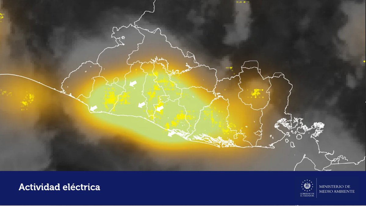 📌#ElObservatorioInforma Actividad eléctrica asociada a las tormentas de fuerte intensidad registradas en los departamentos de Sonsonate, La Libertad, San Salvador, Cuscatlán, La Paz, San Vicente y Usulután. NC