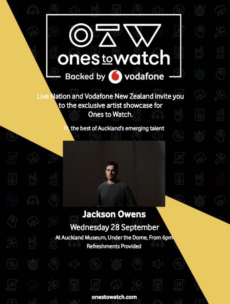 Jackson Owens performing a private showcase with freinds this Wednesday night @ Auckland Museum! Partnered with @livenationaotearoa <a href="/vodafonenz/">vodafonenz</a> Giving away a double - contact info@ginnen.com