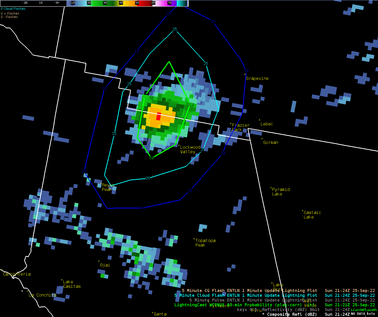 NWS Los Angeles on Twitter "At 225pm, lightning probability near Pine