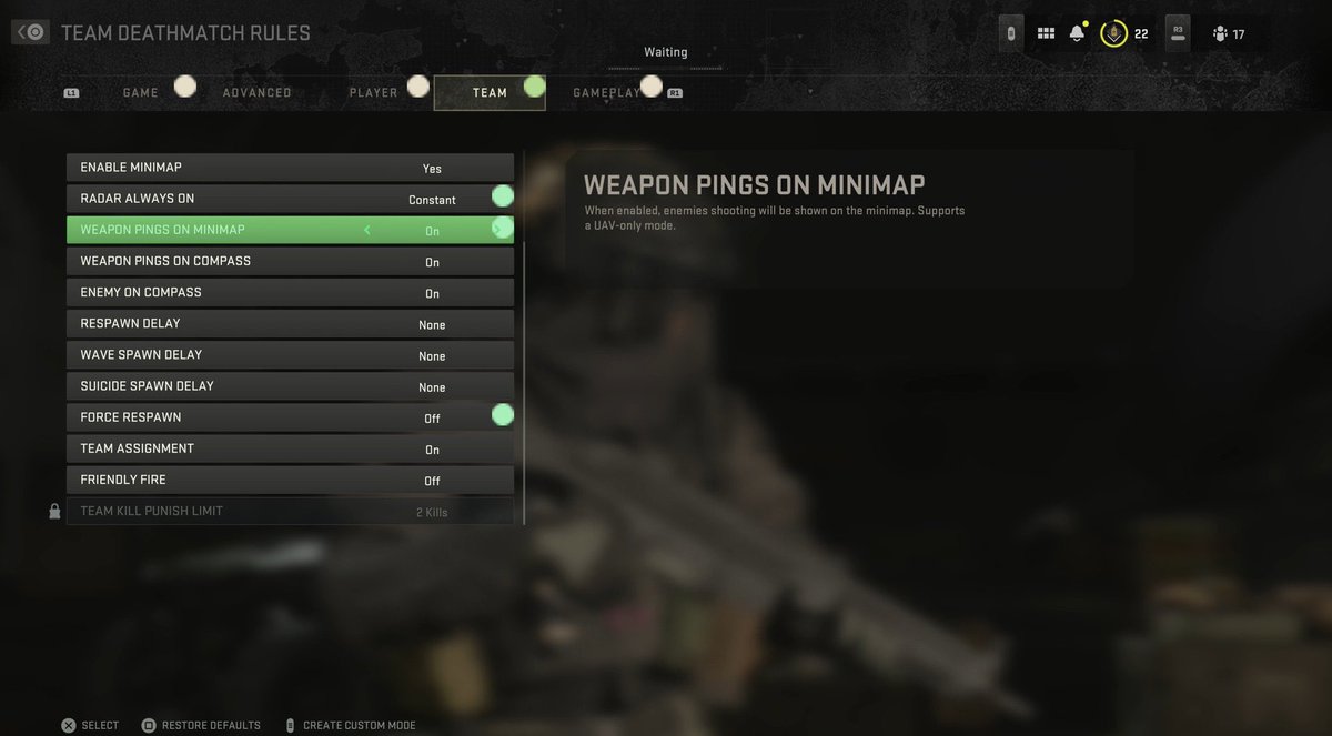 ModernWarzone's tweet photo. There’s a red dots on minimap setting for custom games of #ModernWarfare2. 

Turning it on is as easy as pushing a button… https://t.co/9G2h6t545v