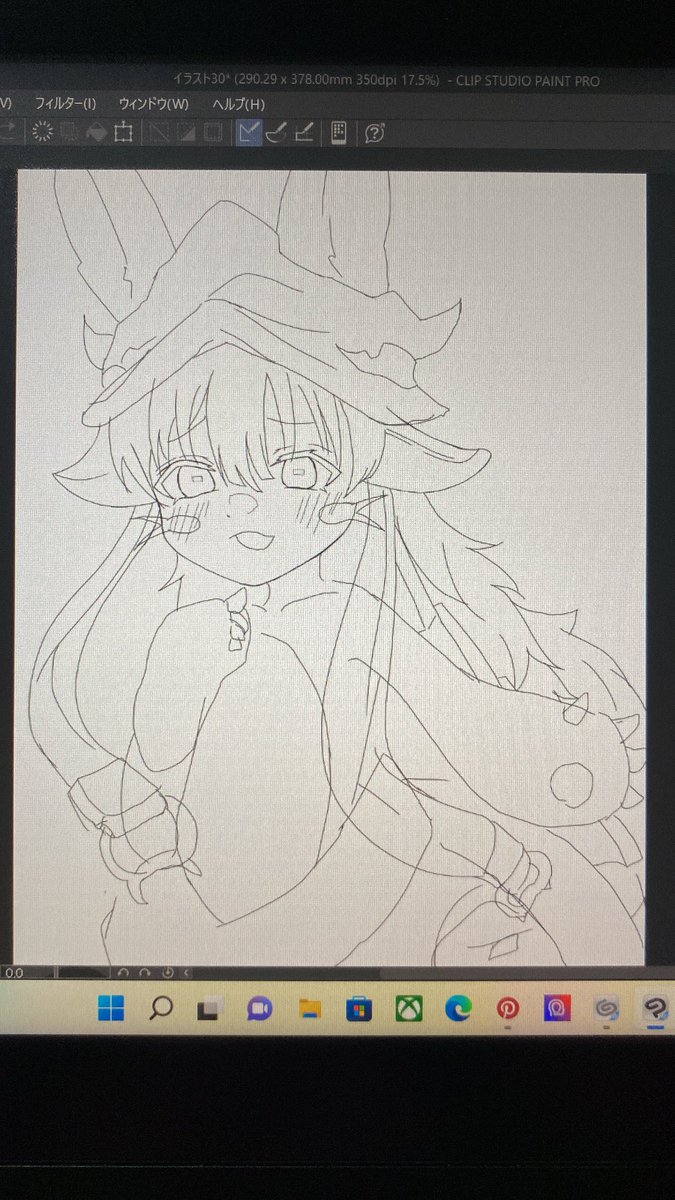 線画だいぶ雑目だぁ😇wip