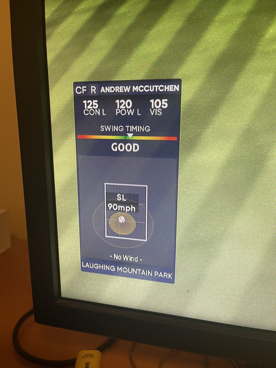 Ty_Guy25's tweet photo. @MLBTheShow hitting engine really works great my swing with mccutchen is a routine fly out by my opponents swing with cano is a hr https://t.co/uBrM9s0bmn