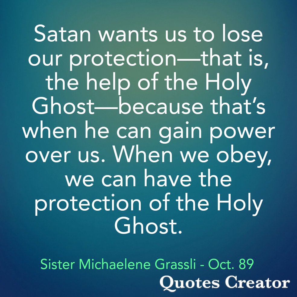 Strive to keep the spirit with you always. #LatterDaySaint #OnAJourney #TwitterStake #GeneralConference #GenConf #Oct89 #SisterGrassli #TheSpirit