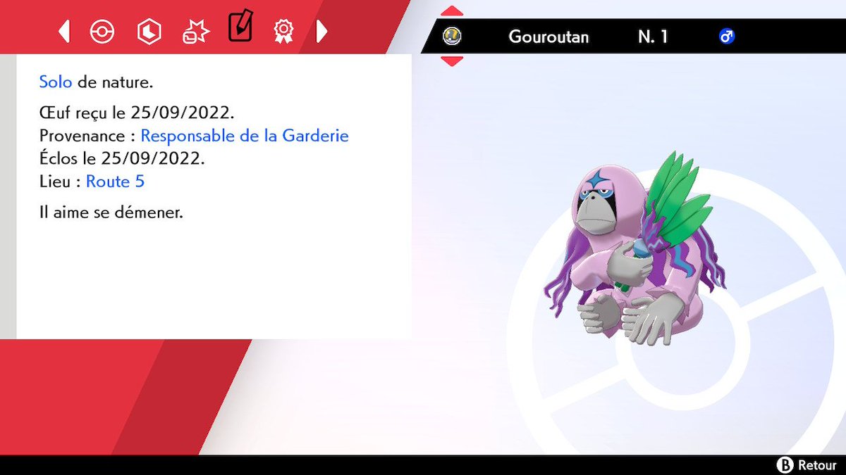 WShinyHunting's tweet photo. Gouroutan (Oranguru) en 583 masuda !
Après un an sans Shiny et sans shasser ça fait Plaisir.
Shiny living dex 278/905
#ShinyPokemon #PokemonSwordShield #pokemonEpeeBouclier https://t.co/m48Qoh2ZS9