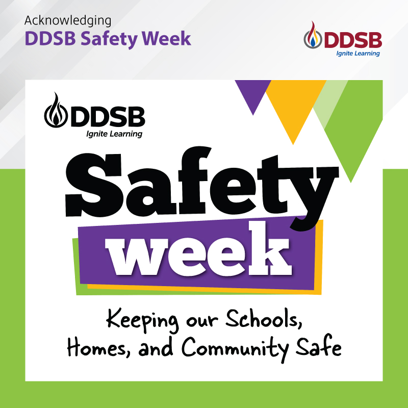 This is Safety Week. All week we are talking about ways to be safe at home, at school and in our community. It's a great opportunity to talk with your children about what they are learning and to ensure they have the tools they need.