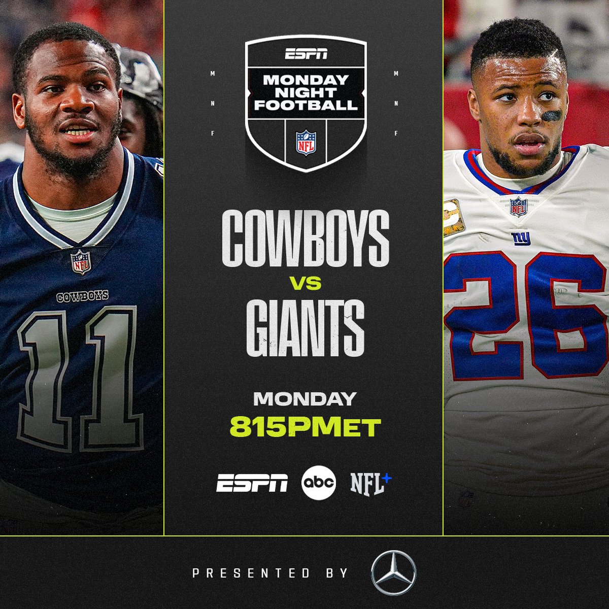 NFL on X: 'Cowboys or Giants on MNF? 