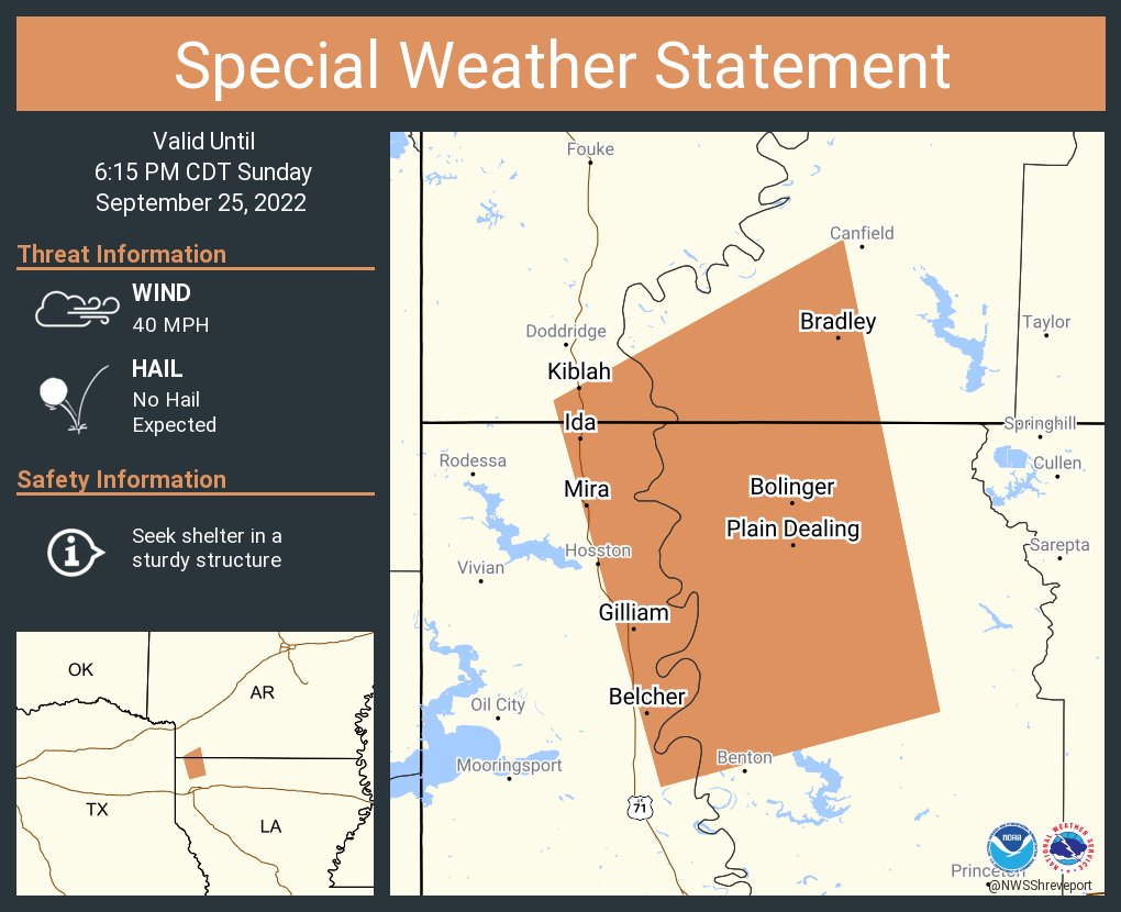 NWS Shreveport on Twitter "A special weather statement has been issued