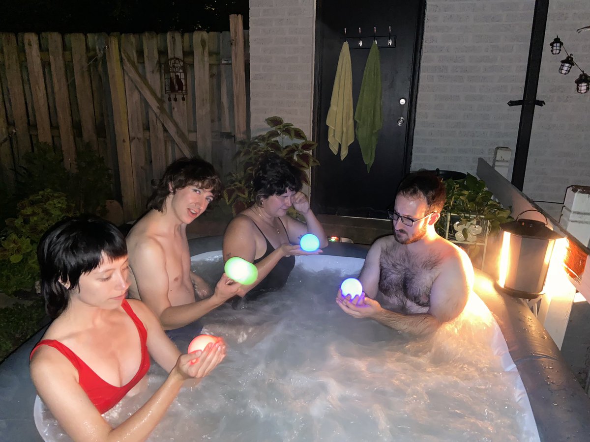 who in the hot tub pondering they orb