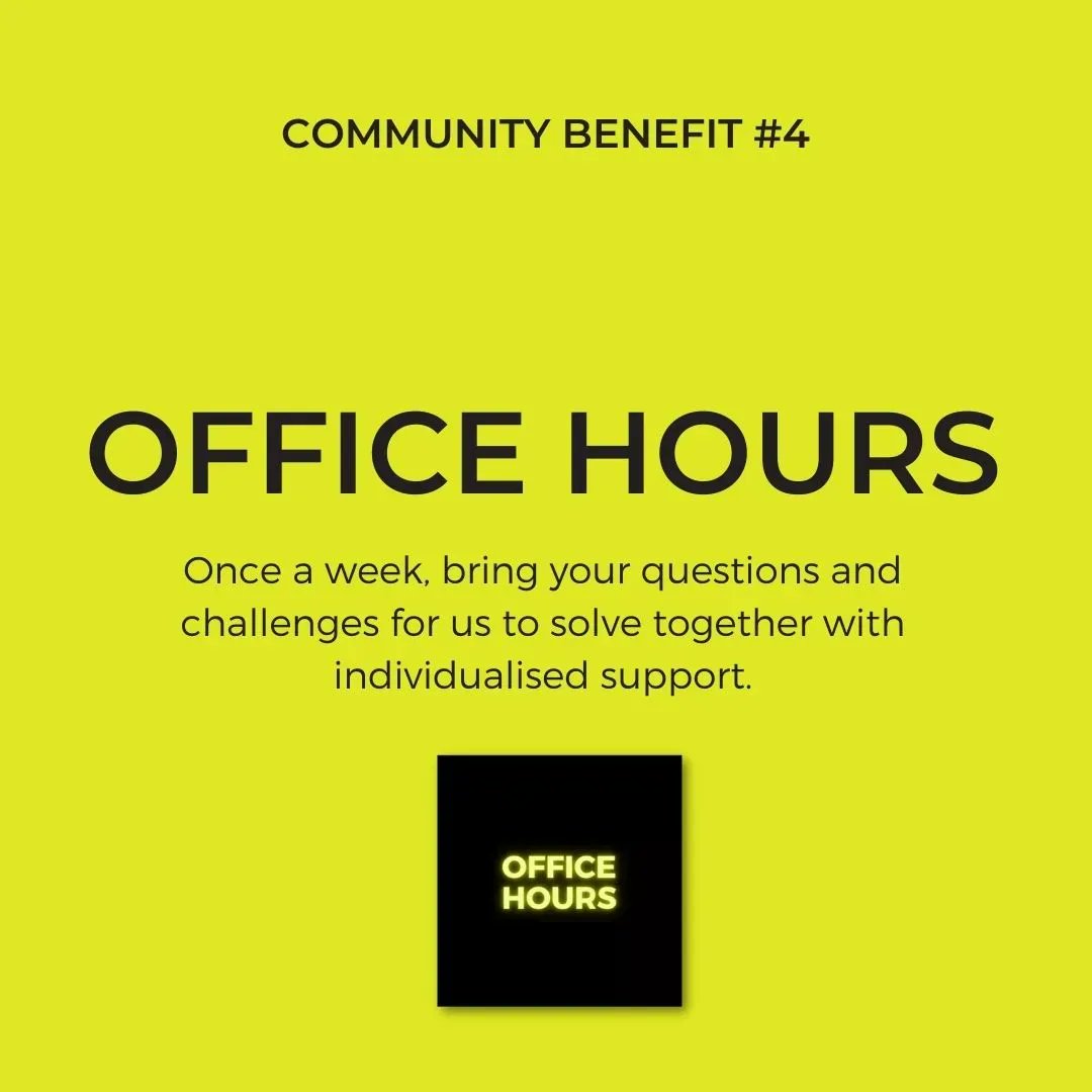🌟 Community Benefit #4 - Office Hours 🌟 Once a week, bring your questions and challenges for us to solve together. buff.ly/3P9hkzo