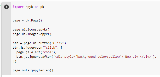 Epykure1's tweet photo. Epyk 1.9.9 is available on pypi! Few bug fixes and better integration with #jQuery  and AgGrid  tables.

More details  &amp; examples
https://t.co/qPAB9TBEhJ
https://t.co/CkxLW2hYNZ

#javascript #pythonlearning #OpenSource #webdevelopment https://t.co/7n0vdUQbXu