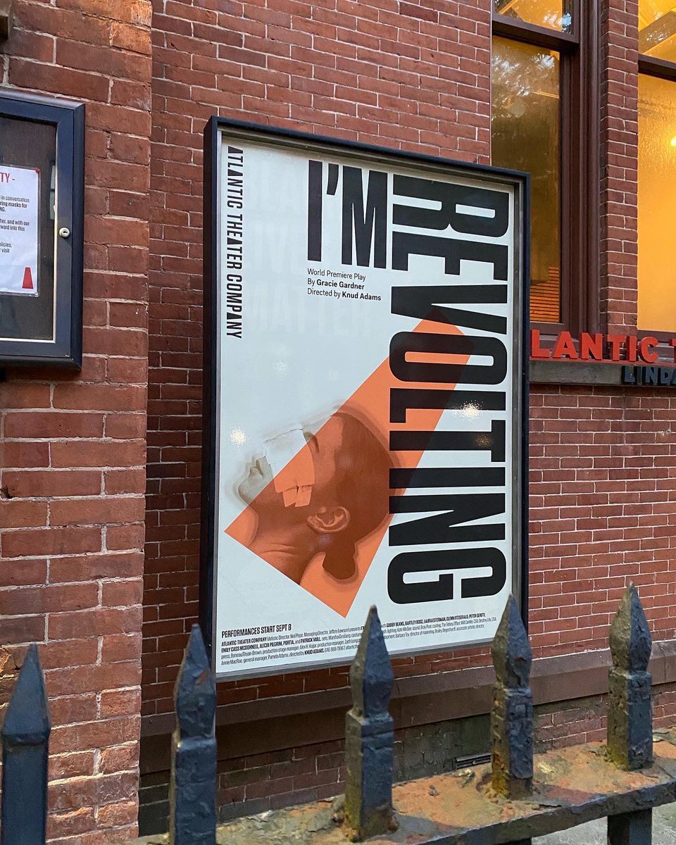 stagewhisperpod's tweet photo. Very exciting to be kicking off @atlantictheater season this evening with this amazing new show!! Just another gem in the crown that is this falls season!! #stagewhisperpod #offbroadway #AtlanticTheaterCompany #imrevolting #fallseason22 https://t.co/isAt2AW6rT