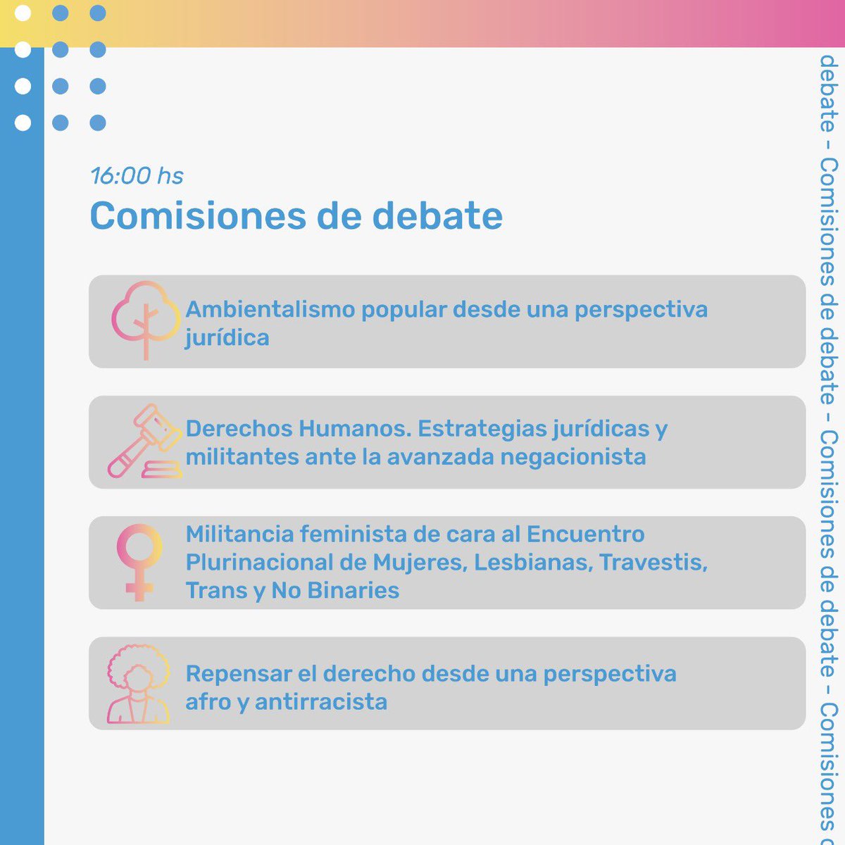 DerechoFederal's tweet photo. SEGUNDA PARTE DEL III EFED
📍Edición Universidad Nacional de Avellaneda

Este sábado 01 de octubre nos reencontramos para la segunda parte del Tercer Encuentro Federal de Derecho.
Te dejamos a continuación el horario y expositores/as de los paneles y comisiones https://t.co/EHFWIfRbVw