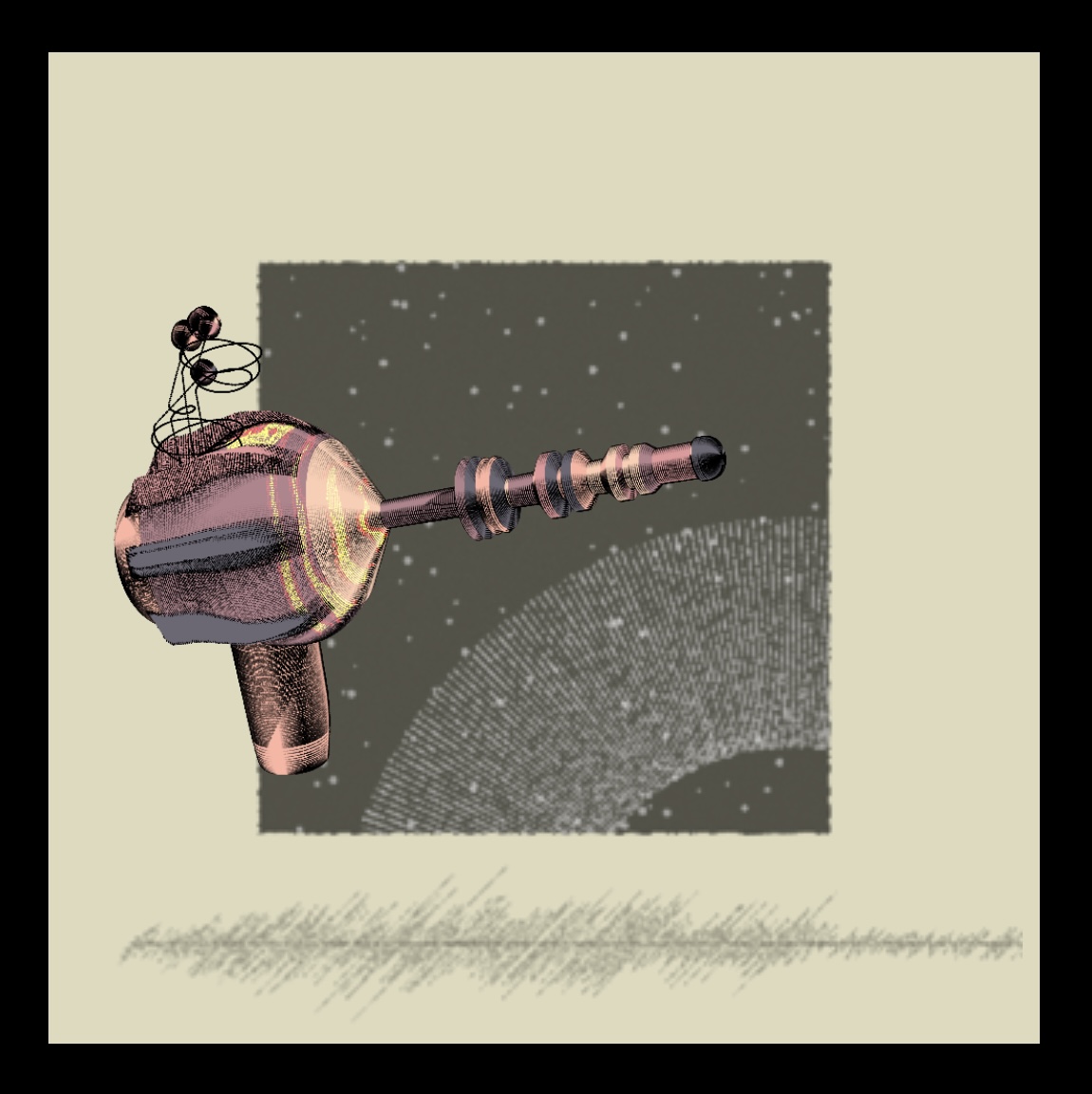 MidZhour's tweet photo. Galactic Pistol by @OrrKislev I picked up on @fx_hash_ earlier this year. Generative art is truly amazing.

 #tezos #fxhash https://t.co/IUJjVn0fRV