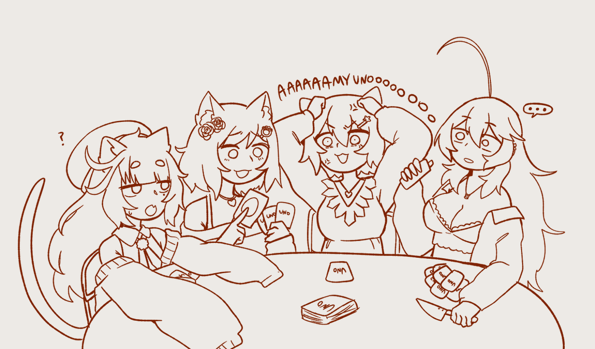 UNREALGRL's tweet photo. Collab is LIVE! Playing uno with some silly gals
i will be the uno champion
come hang out with us!
#drawintra #claudiart #aoart #tobsART
art by: @DahliaWintra https://t.co/UEHITPE3EK