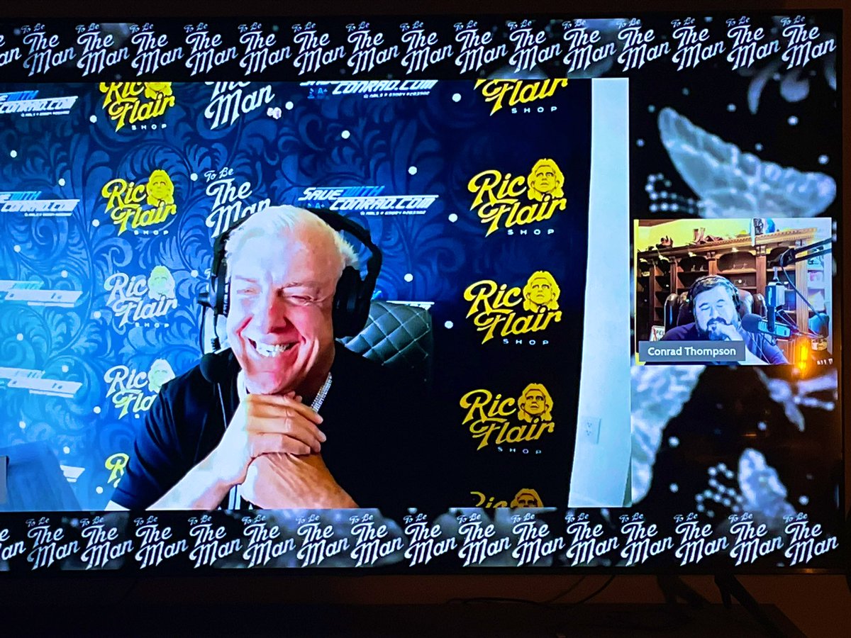 mccook_ian's tweet photo. The nature boy @RicFlairNatrBoy and @HeyHeyItsConrad always brings a smile to my face #theMan #savewithconrad https://t.co/1jYd689R7s