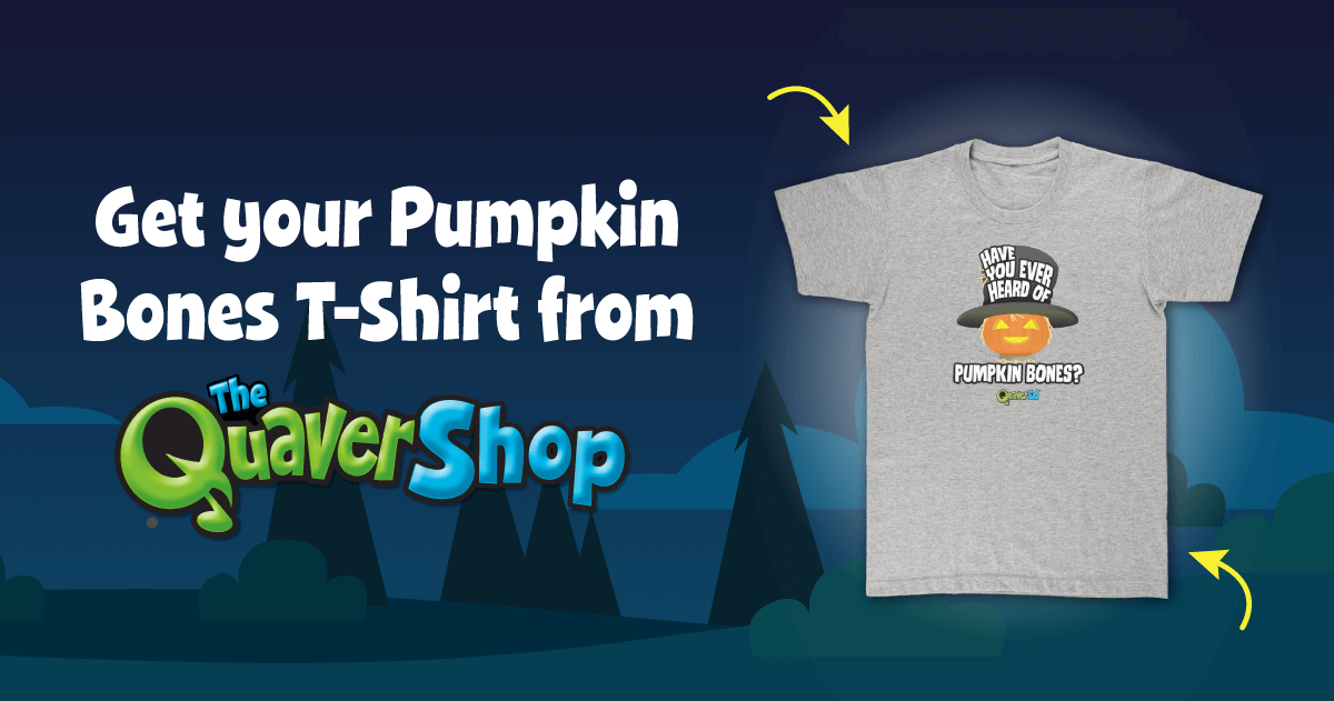 Quaver_Ed's tweet photo. Ready for a 🎤 drop? You asked and we answered! Purchase your very own #PumpkinBones t-shirt for October! Find it in the QuaverShop: https://t.co/oJ3tThtJQ3 https://t.co/deXWzbFpDa