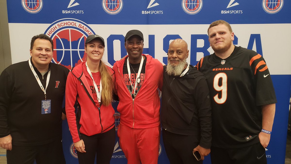 The Fairfield Girls Basketball coaching staff at the @ohioBKcoaches Coaches Clinic.   Great sessions with some of the best coaches around Ohio.   @kmac32 @Coach_CarlWoods @CoachPennekamp