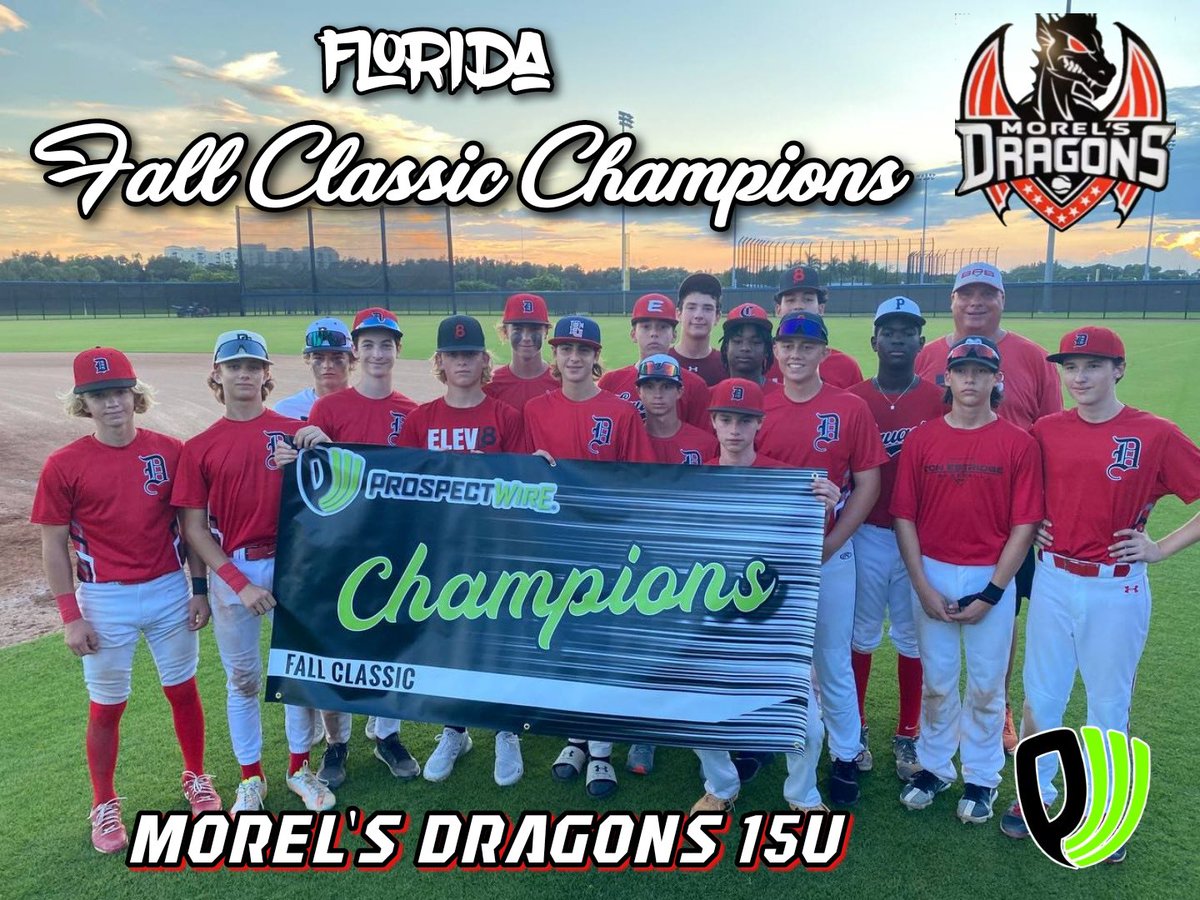 ProspectWire's tweet photo. Florida Fall Classic
Underclass Division

Tournament Champions🏆
Morel’s Dragons 15U

Tournament MVP💪🏼
Marcus Hall

#PWBaseball🌴🍃
#PWChampions🏆 https://t.co/ejoaCbiShU
