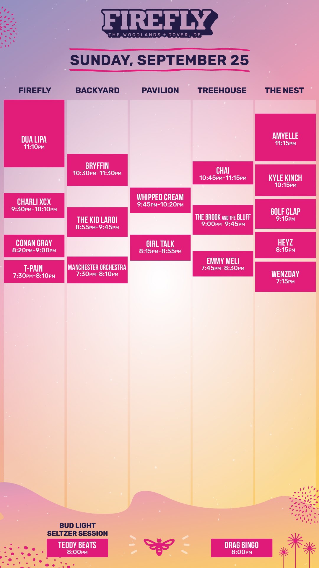 Firefly Festival on Twitter "Updated set times https//t.co