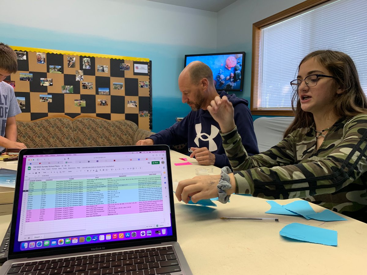 Talking about how God holds everything together. We then tried to “hold together” some ripped up pictures with tape and staples.