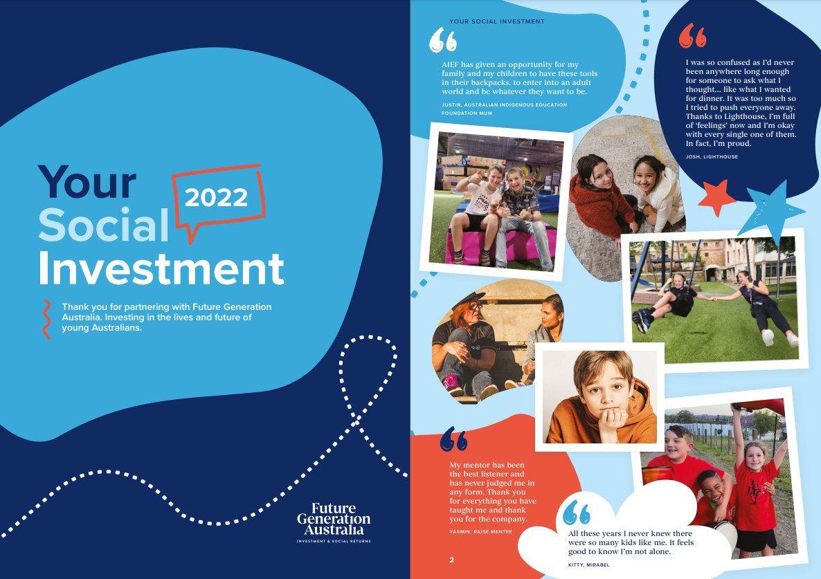 FutureGenInvest's tweet photo. To find out more about the impact of Future Generation Australia's $FGX partners’ work with children and youth at risk, you can read the Your Social Investment brochure here: https://t.co/XrVeaW5E9Z https://t.co/ghJIbIeSfs