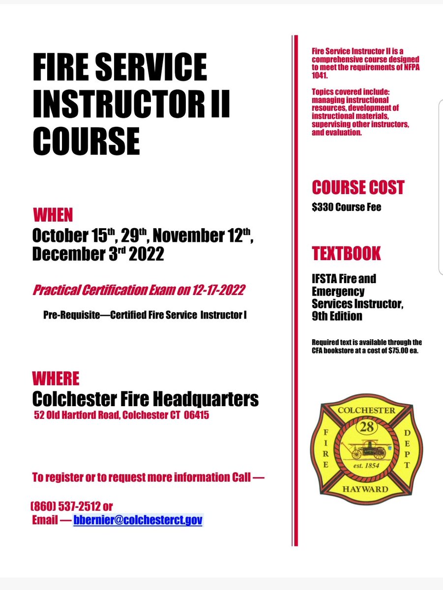 JDBackdraft's tweet photo. Attention South Eastern Conn. Fire Service Instructor Is. A close by opportunity. https://t.co/bh8uO1mwbN