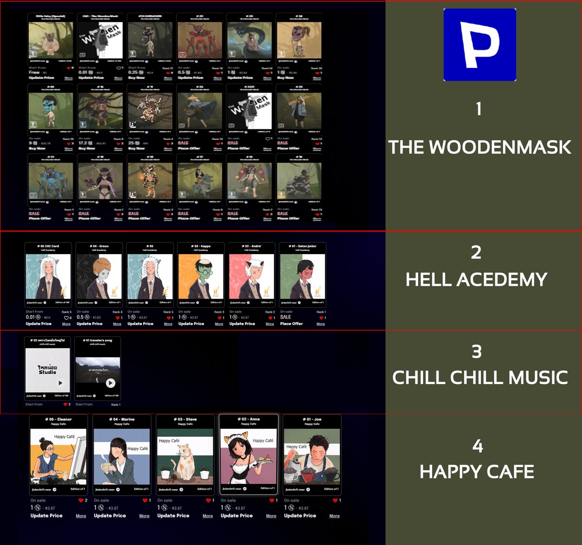 JBdevilNFT's tweet photo. ขอฝากผลงานทั้ง 4 collection ใน paras ด้วยครับ
1. The Wooden Mask https://t.co/LYaOiH7x2V
2.  Hell Acedemy https://t.co/j2XAfj5IIn
3. Chill Chill Music https://t.co/9grPJ6iI8m
4.Happy Cafe https://t.co/Rfz8s0UNGv https://t.co/TXMBJzhVuz