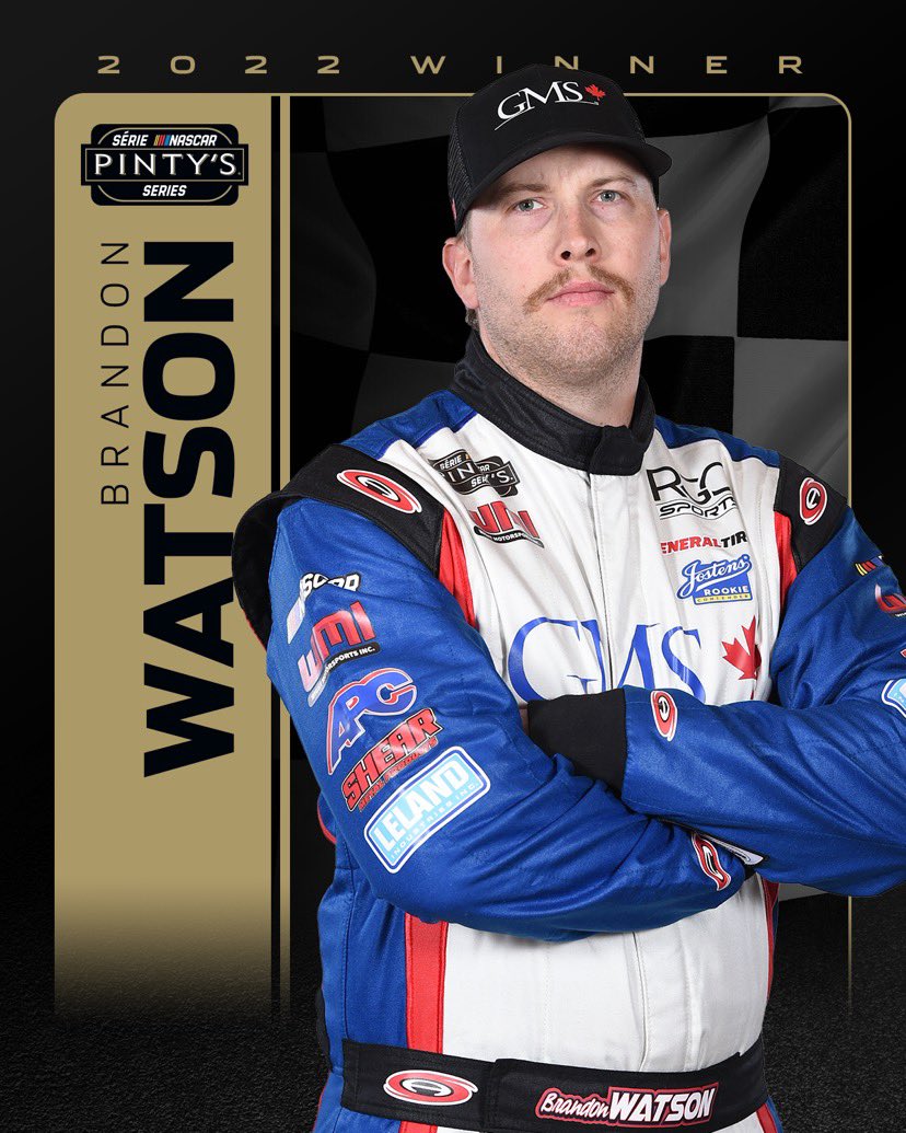 NASCARCanada_'s tweet photo. WINNER 🏁

Brandon Watson gets his first series win in the final race of the year AND  claims Jostens Rookie of the Year honours! 🥇🏆

#NASCARPintys | #PintysFallBrawl https://t.co/FVPcPt5ViX