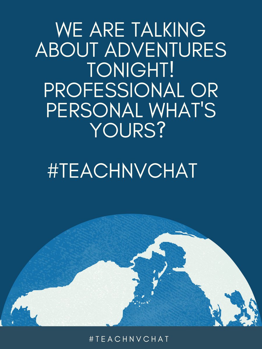 teachNVACS's tweet photo. we are talking about adventures tonight! professional or personal what's yours? 7 PM PST / 10 PM EST
#teachnvchat #sunchat #satchat #caedchat #teachpos #edchat #bdedchat #oklaed #bookcampPD #leadupchat #tlap #leadlap #nvedchat #teachNVACs #edutwitter https://t.co/OGe1yCWBM9