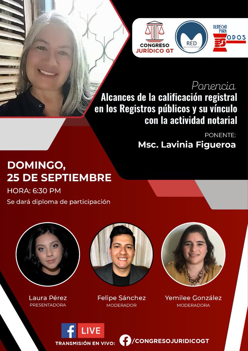 CongresoJGT's tweet photo. Expositora: MsC @LaviniaFigueroa 

Presentadora: @laurapcast_ 

Moderan: Yemilee González y Felipe Sánchez.

Estaremos en línea en minutos. https://t.co/S571Y6dCDy