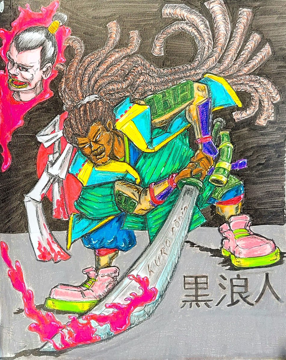 Trei_Hova's tweet photo. What do you guys think of my OC? #kuroronin #blacksamurai #oc #manga #anime #artwork #ronin https://t.co/MQKwzfdvEP