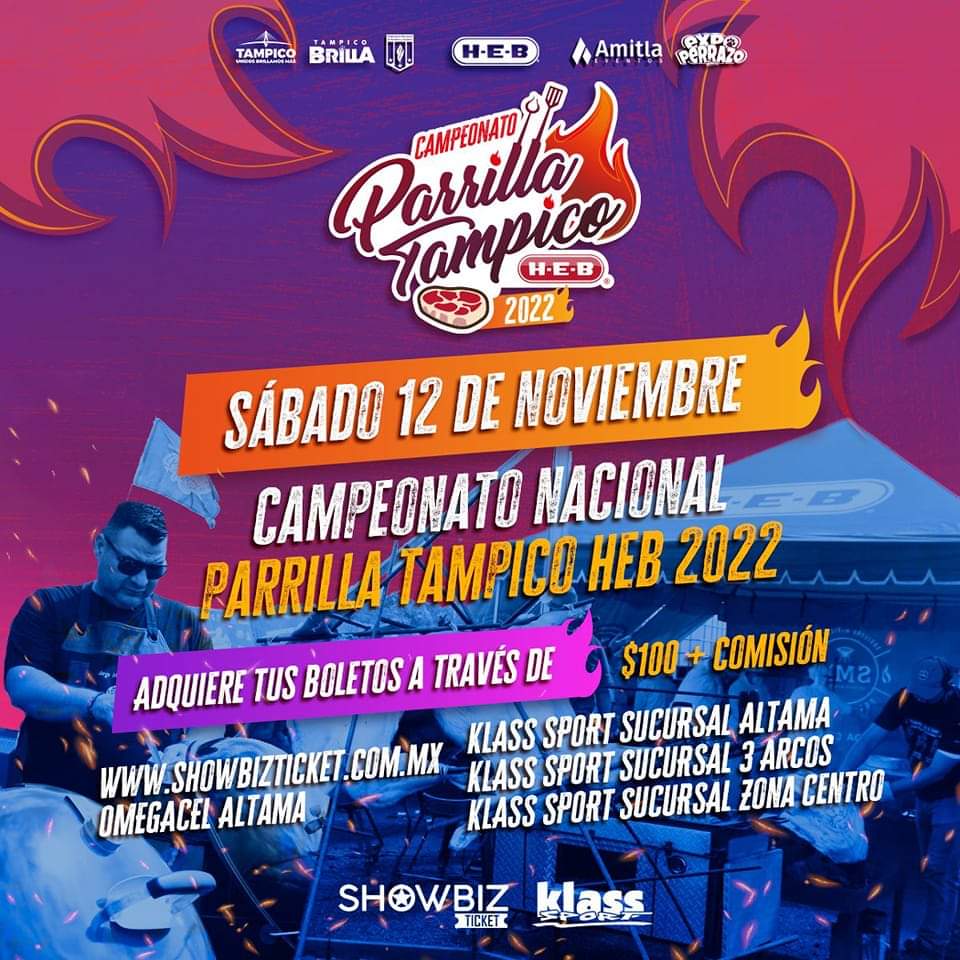 MemoMoya's tweet photo. Gente!!!
Ya puedes comprar tus boletos para el Campeonato Nacional Parrilla Tampico HEB 2022 que será este 12 de Noviembre en el Recinto Feria!!!

Costo $100.00 ( más comisión)
El boleto incluye Concierto de Xava La Voz de CODA, Degustaciones Gratis9, Lucha Libre https://t.co/AHo8Yh6EEu