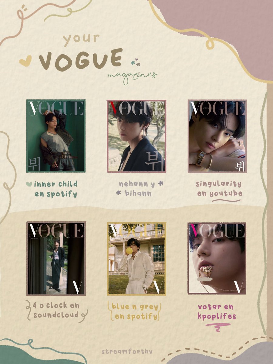aquldp's tweet photo. your ✌️ogue magazines . . . ♥︎ !
ㅤ          by: @streamforthv
 
방탄소년단 뷔 #방탄소년단뷔 #뷔 #BTSV #V #TAEHYUNG https://t.co/MH7oN7GgOd