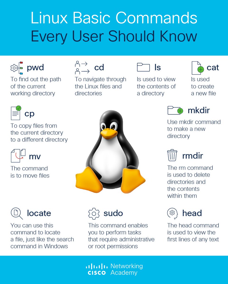 Linux basic commands #devops #devsecops #kubernetes #cicd #k8s #linux #docker #sysadmin #automation #technology #cloudcomputing #serverless #microservices #cheatsheet