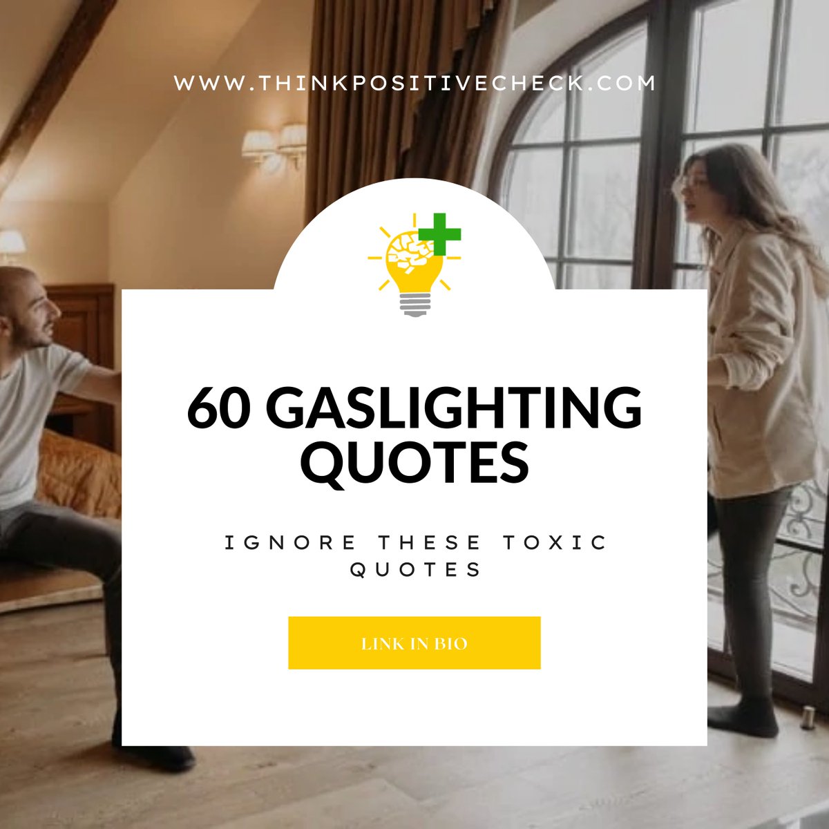 Read the article:'60 Gaslighting Quotes – Ignore These Toxic Quotes'
✔️Click the link:
🤳 buff.ly/3BGW3Z8

#thinkpositivecheck #positivevibes #motivationquote #growthmindset #powerfulquote #dailyquotesforyou #inspirationalquotes #quotestoliveby #health #affirmpositive