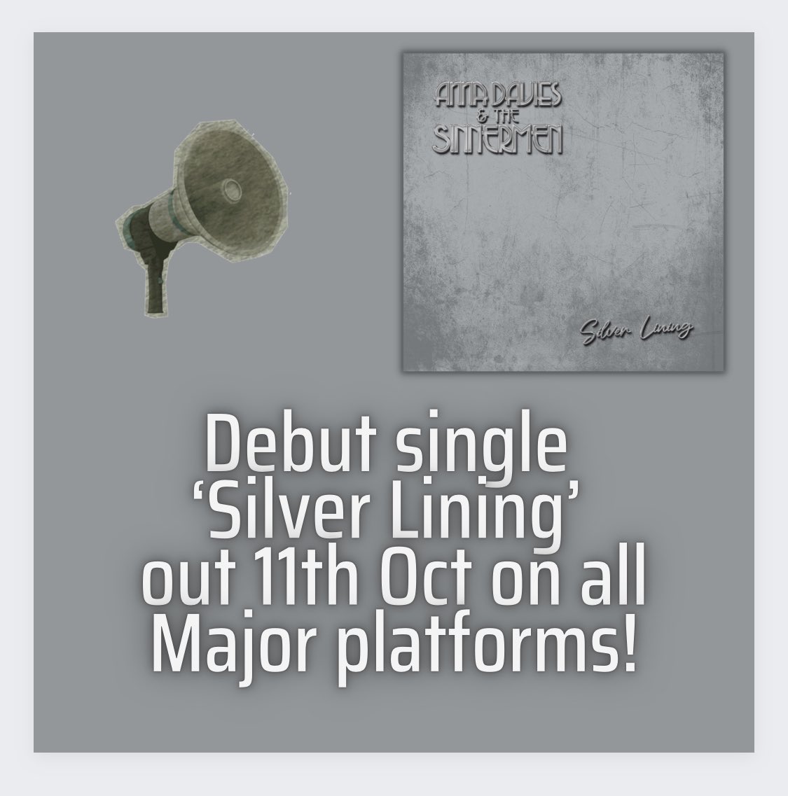 Very excited to announce that our debut single ‘Silver Lining’ will be released on October 11th on all major digital platforms! #blues #newmusic